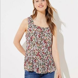 LOFT floral peplum shell